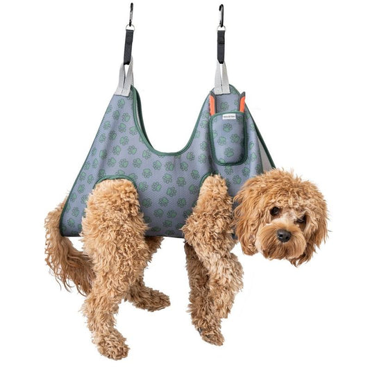 Peppypetpaws Dog Sling for Grooming - Unsuitable for Xs Pets - Grooming Hammock with Easy-Access Pocket - Pet Grooming Hammock - Dog Holder for Nail Trimming - Dog Grooming Harness for Small Dogs
